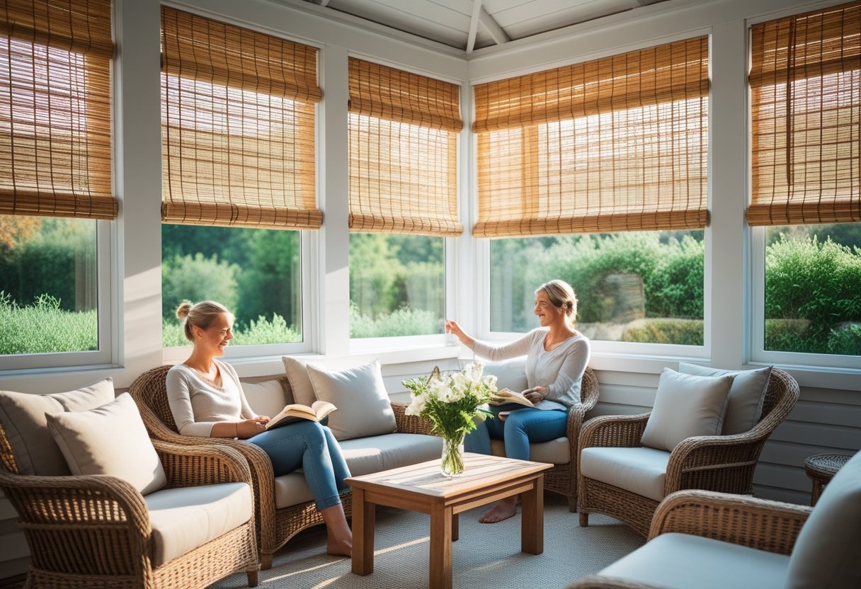 Saadan skaber du en hyggelig udestue med bambusrullegardiner og udestuemoebler